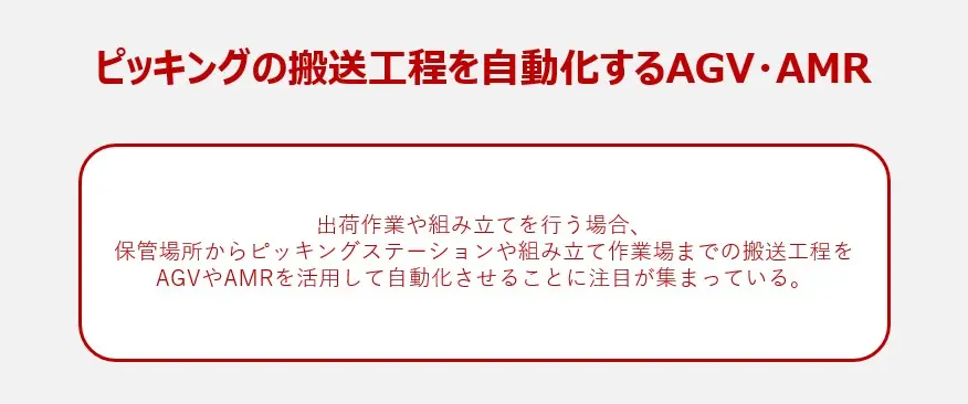 ピッキングの搬送工程を自動化するAGV・AMR